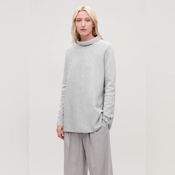 COS Tops - COS A-line Funnel Neck Tunic Pullover Grey